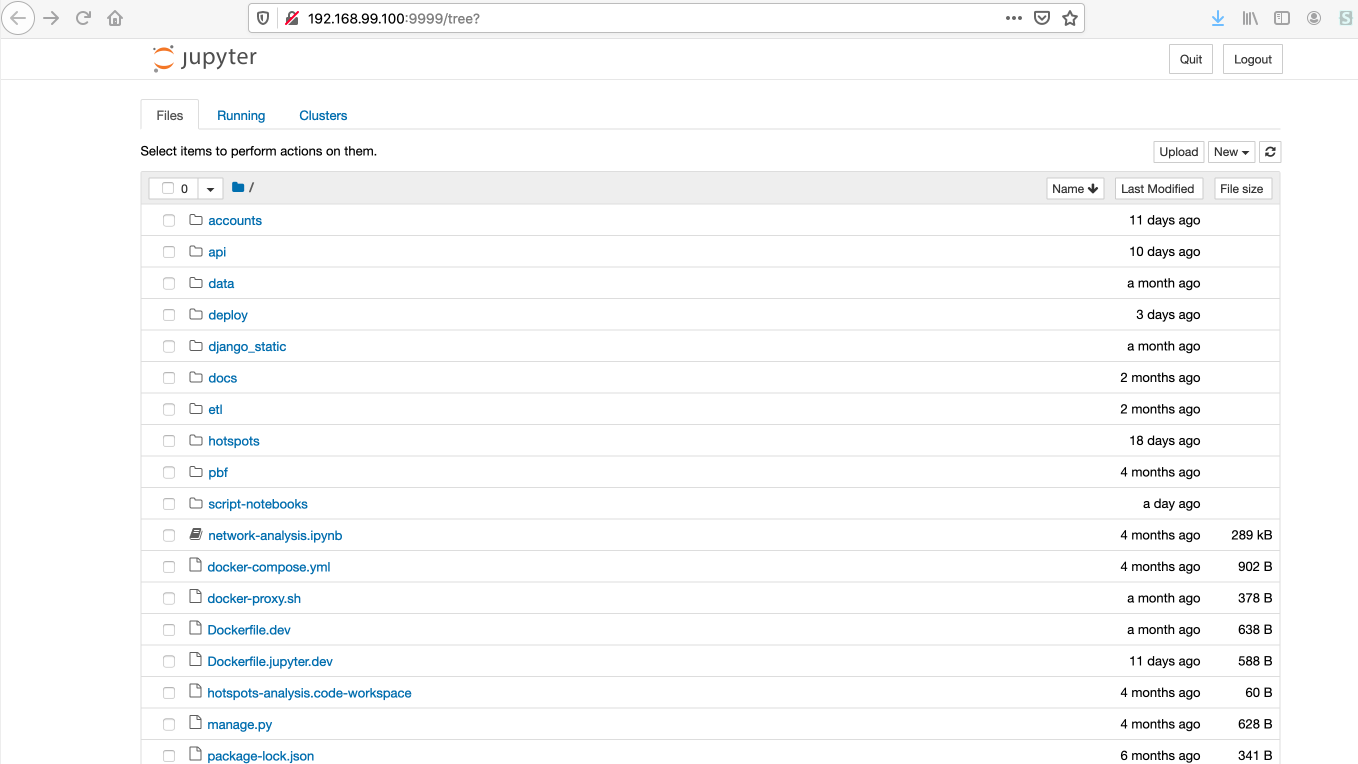 Screenshot of Jupyter notebook at the project root